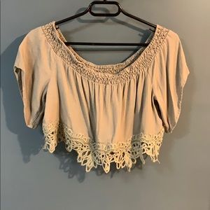 Over the shoulder crop top